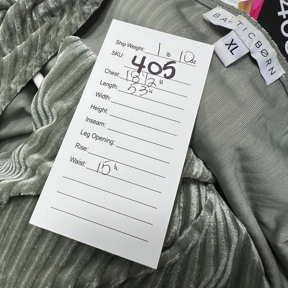 Baltic Born Andi Velvet Ribbed Dusty Sage Green Wrap Maxi Dress V-Neck Size XL - Picture 8 of 8